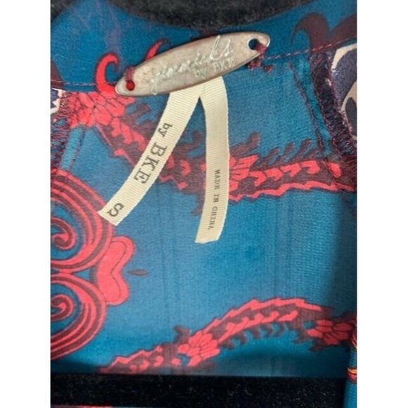 Gimmicks By BKE Womens Size S Open Front Cardigan Top Floral Short Sleeve - Picture 4 of 5